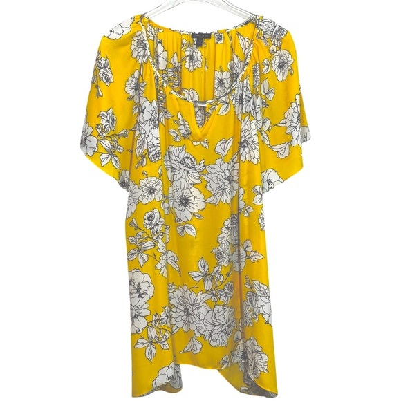 SAMI & JO - SIZE 3X - BRIGHT YELLOW FLORAL BLOUSE TOP - BOHO & FLOWY - B19 - Picture 1 of 9